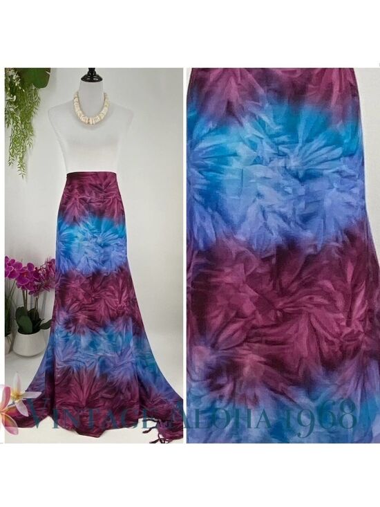Vintage Aloha 1968 Other - Purple Red Tie Dye SARONG Pareo Lavalava Beach Wrap Skirt Summer Scarf